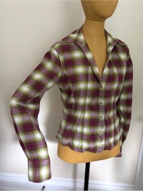 GANT Plaid Button-Down Shirt in Green & Purple